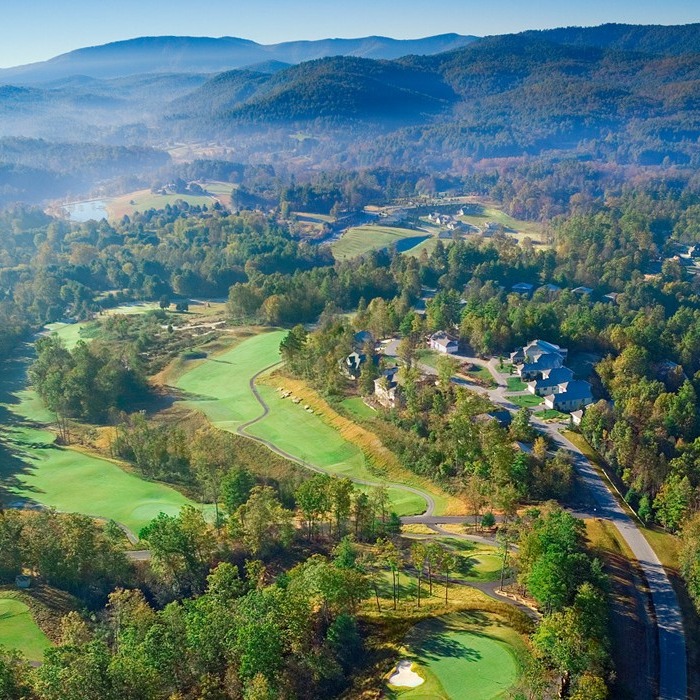 Aerial view of golf course 